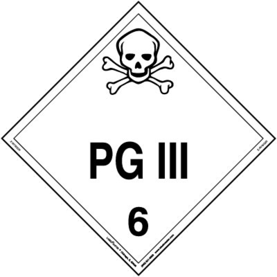 10.75 x 10.75 Blank 50/pk Removable Pressure Sensitive Vinyl Reliance Label Solutions Class 6 Toxic PG III Placard Poison 