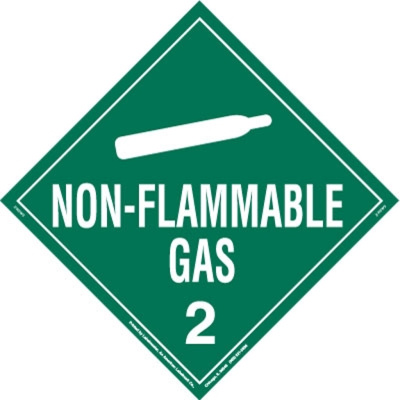 Non-Flammable Gas Placard, Worded, Rigid Vinyl, Pack of 25
