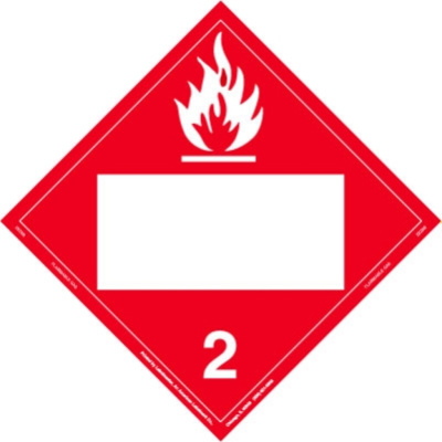 Flammable Gas Placard, Blank, Removable Vinyl, Pack of 25