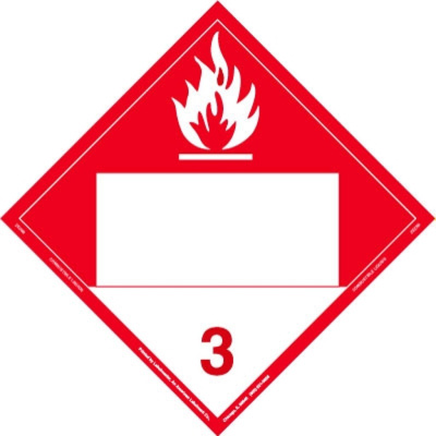 Combustible Liquid Placard, Blank, Removable Vinyl, Pack of 25