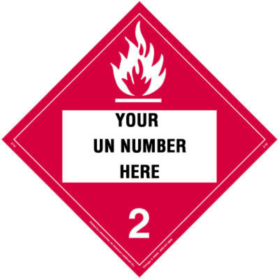 Personalized Imprinted 4-Digit Flammable Gas Rigid Vinyl Placard, Pack of 25