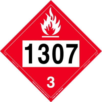 Flammable Liquid Placard, UN 1307, Tagboard, Pack of 25
